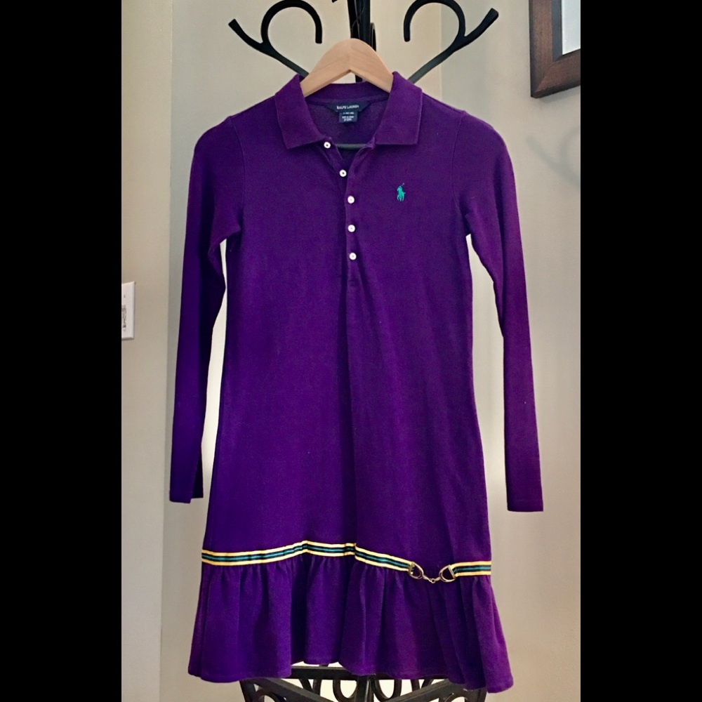Ralph Lauren Girl’s Purple Longsleeve Dress - LG